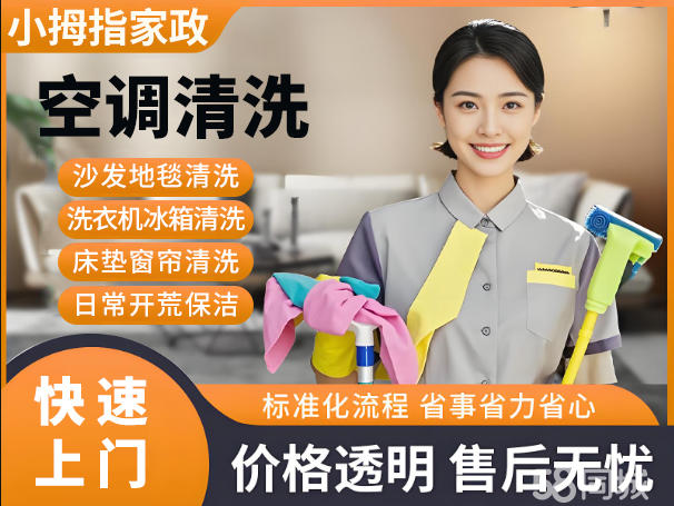 空调清洗，家电清洗，洗衣机清洗，窗帘，地毯，沙发等软装清洗、日常保洁